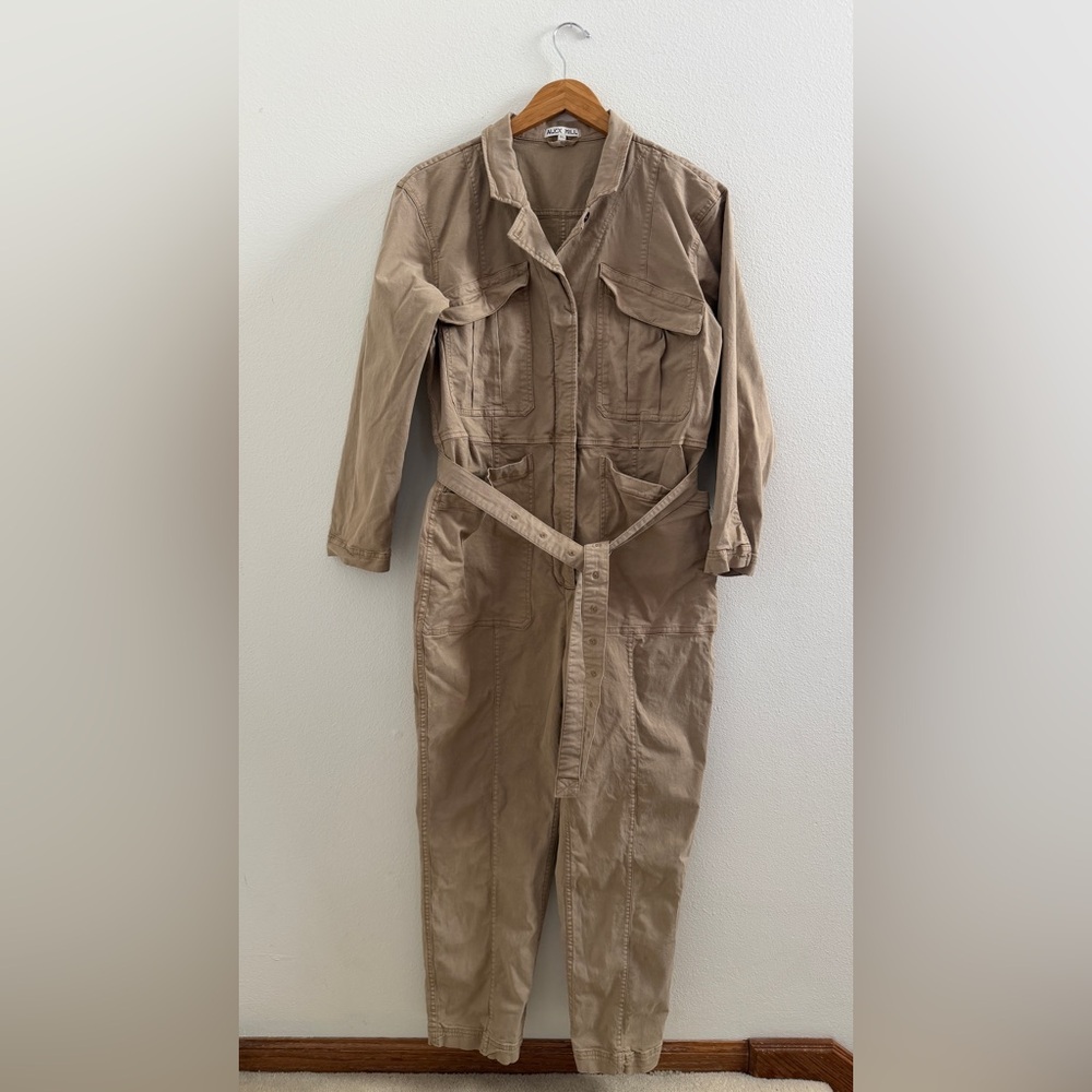 Alex Mill Button Up Jumpsuit in Tan